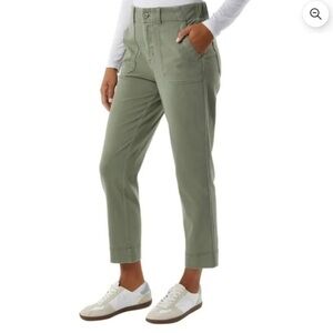NWT 32 Degrees Cool Green Ankle Length Pants X-Large Stretchy Cotton Blend